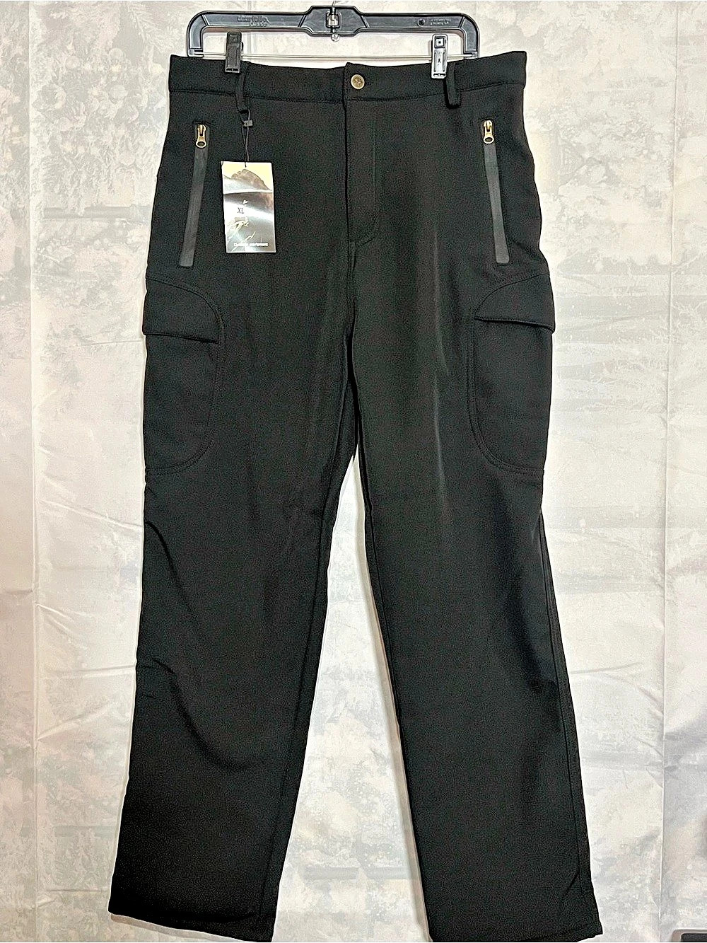 NWT Black Fleece Lined Waterproof Insulated Snow Ski Hiking Cargo Pants XL